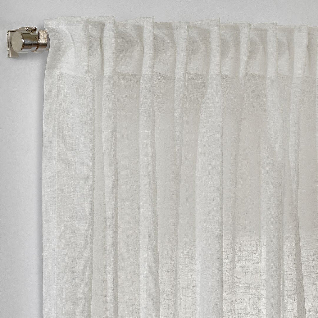 Semi Sheer Linen Curtain Single Panel - Cream