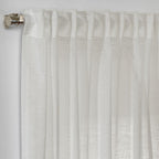 Semi Sheer Linen Curtain Single Panel - Cream