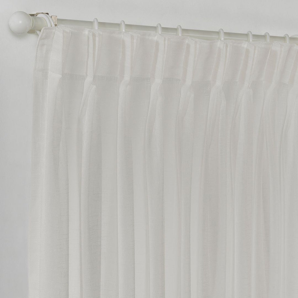 Semi Sheer Linen Pinch Pleated Curtain Single Panel - Cream