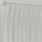Semi Sheer Linen Pinch Pleated Curtain Single Panel - Cream
