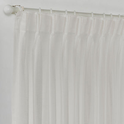 Semi Sheer Linen Pinch Pleated Curtain Single Panel - Cream