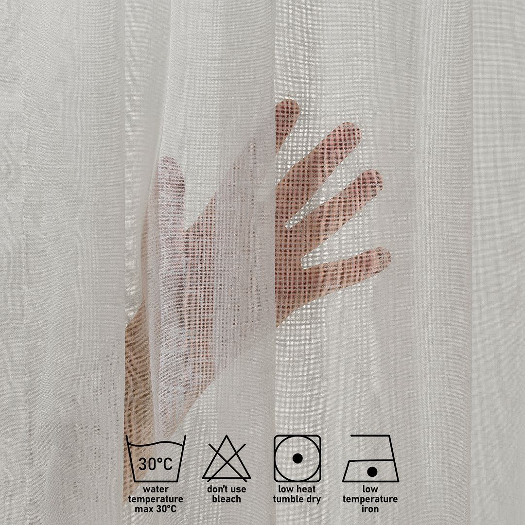 Semi Sheer Linen Pinch Pleated Curtain Single Panel - Cream