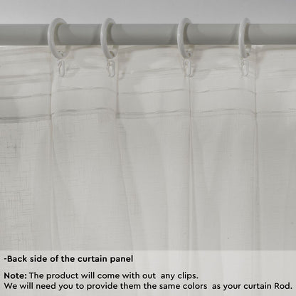 Semi Sheer Linen Pinch Pleated Curtain Single Panel - Cream