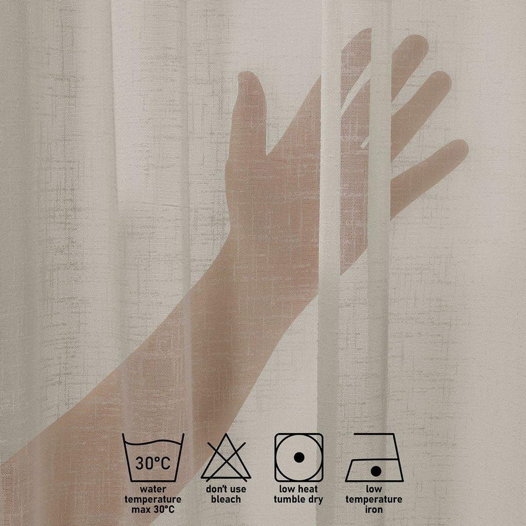 Semi Sheer Linen Curtain Single Panel - Beige