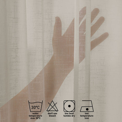 Semi Sheer Linen Curtain Single Panel - Beige