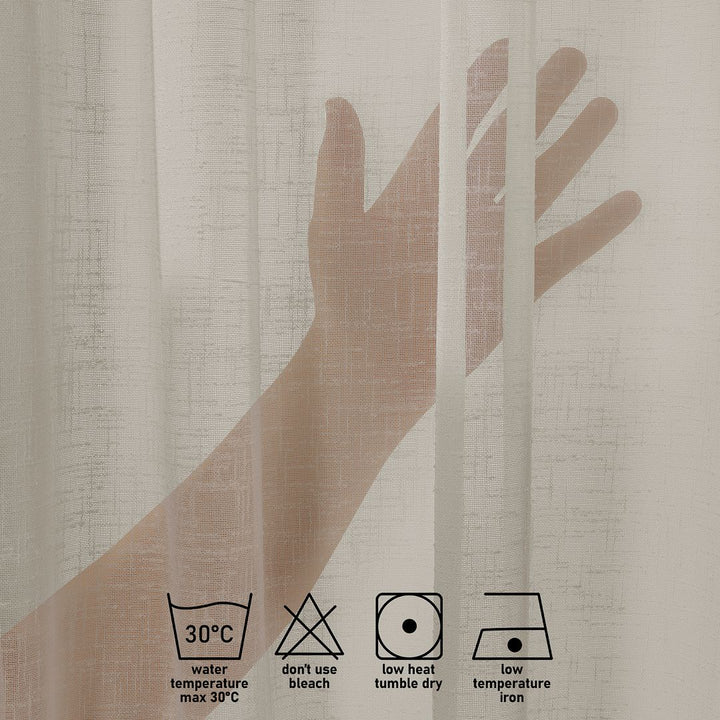 Semi Sheer Linen Curtain Single Panel - Beige