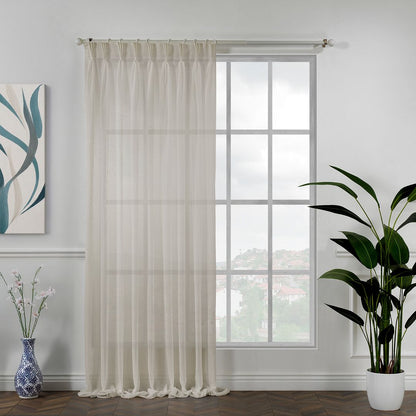 Semi sheer linen texture pinch pleated curtains, semi sheer linen look curtains, 100% polyester curtains, pinch pleat curtains, linen look drapes, light filtering curtains, decorative window panels, elegant window treatments, living room curtains, bedroom curtains, dining room curtains, nursery curtains, custom size curtains, custom drapes, privacy curtains, modern home decor, textured curtains, farmhouse curtains, stylish curtain panels, home furnishings