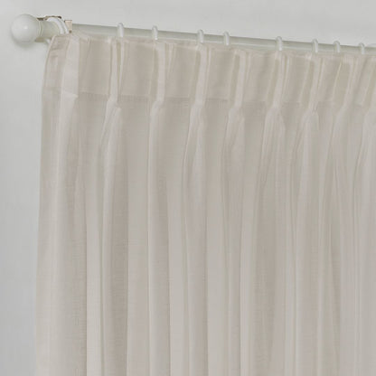 Semi Sheer Linen Pinch Pleated Curtain Single Panel - Beige