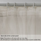 Semi Sheer Linen Pinch Pleated Curtain Single Panel - Beige