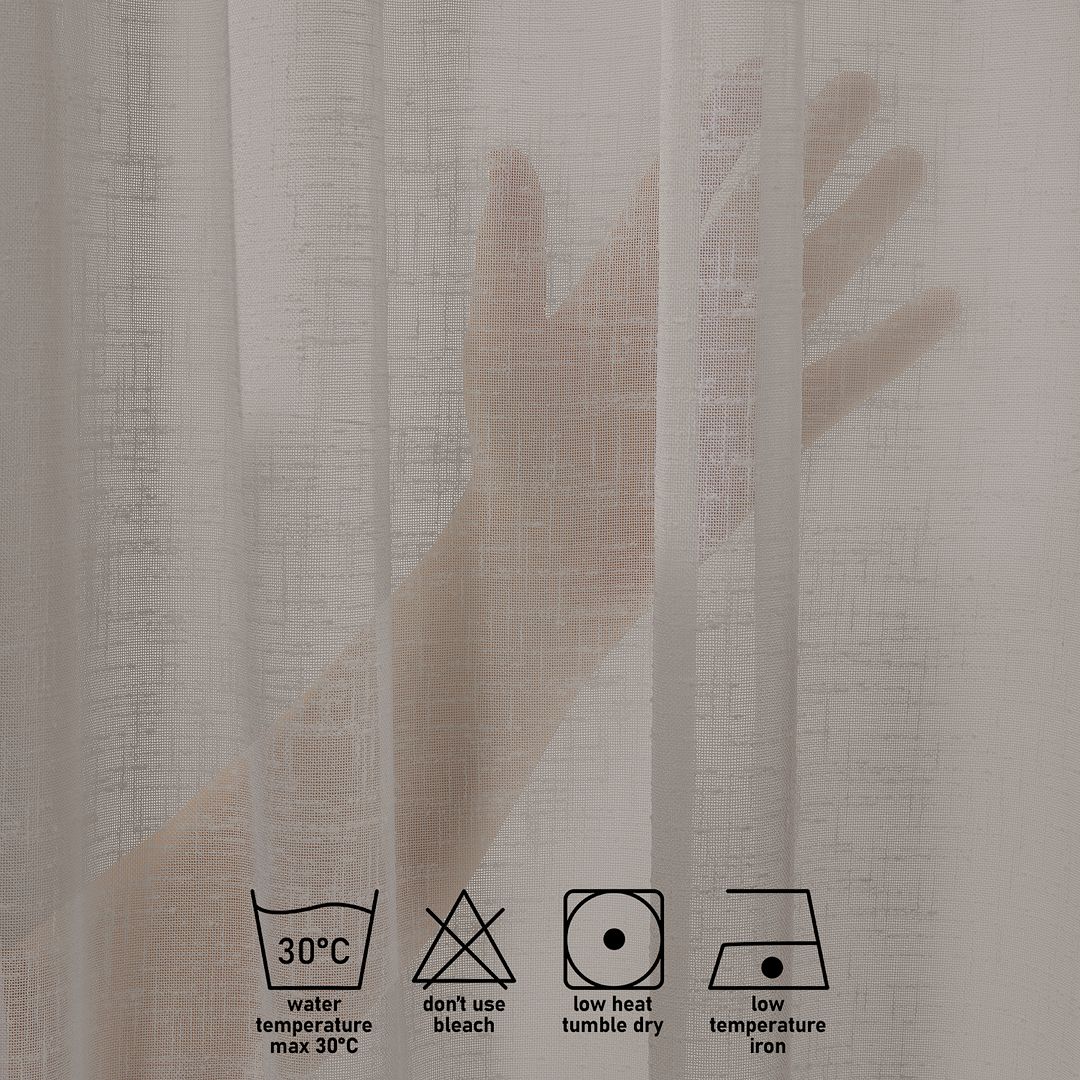 Semi Sheer Linen Curtain Single Panel - Brown