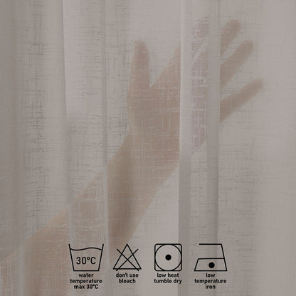 Semi Sheer Linen Curtain Single Panel - Brown