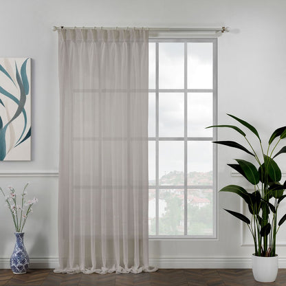 Semi sheer linen texture pinch pleated curtains, semi sheer linen look curtains, 100% polyester curtains, pinch pleat curtains, linen look drapes, light filtering curtains, decorative window panels, elegant window treatments, living room curtains, bedroom curtains, dining room curtains, nursery curtains, custom size curtains, custom drapes, privacy curtains, modern home decor, textured curtains, farmhouse curtains, stylish curtain panels, home furnishings