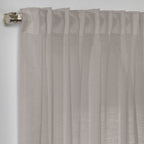 Semi Sheer Linen Curtain Single Panel - Brown