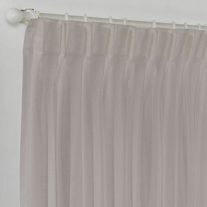 Semi Sheer Linen Pinch Pleated Curtain Single Panel - Brown