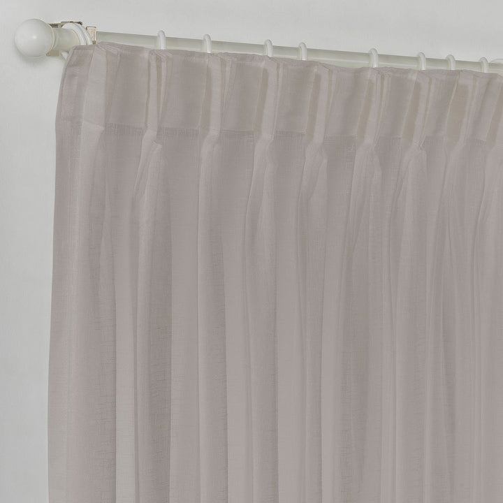 Semi Sheer Linen Pinch Pleated Curtain Single Panel - Brown