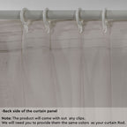 Semi Sheer Linen Pinch Pleated Curtain Single Panel - Brown