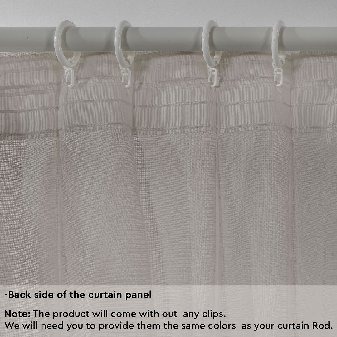 Semi Sheer Linen Pinch Pleated Curtain Single Panel - Brown