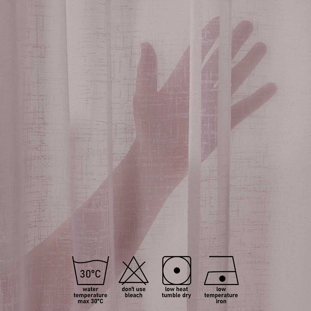 Semi Sheer Linen Curtain Single Panel - Rose Pink