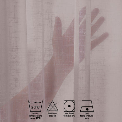 Semi Sheer Linen Curtain Single Panel - Rose Pink