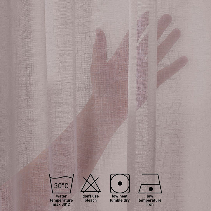 Semi Sheer Linen Curtain Single Panel - Rose Pink