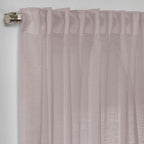 Semi Sheer Linen Curtain Single Panel - Rose Pink