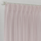 Semi Sheer Linen Pinch Pleated Curtain Single Panel - Rose Pink