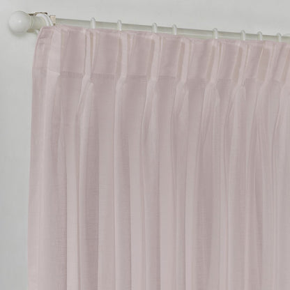 Semi Sheer Linen Pinch Pleated Curtain Single Panel - Rose Pink