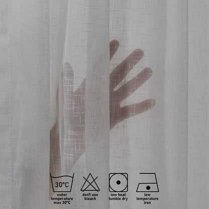 Semi Sheer Linen Pinch Pleated Curtain Single Panel - Light Grey