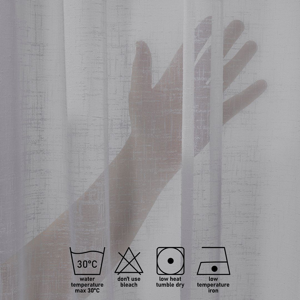 Semi Sheer Linen Curtain Single Panel - Light Grey