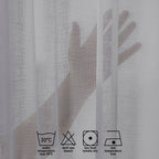 Semi Sheer Linen Curtain Single Panel - Light Grey