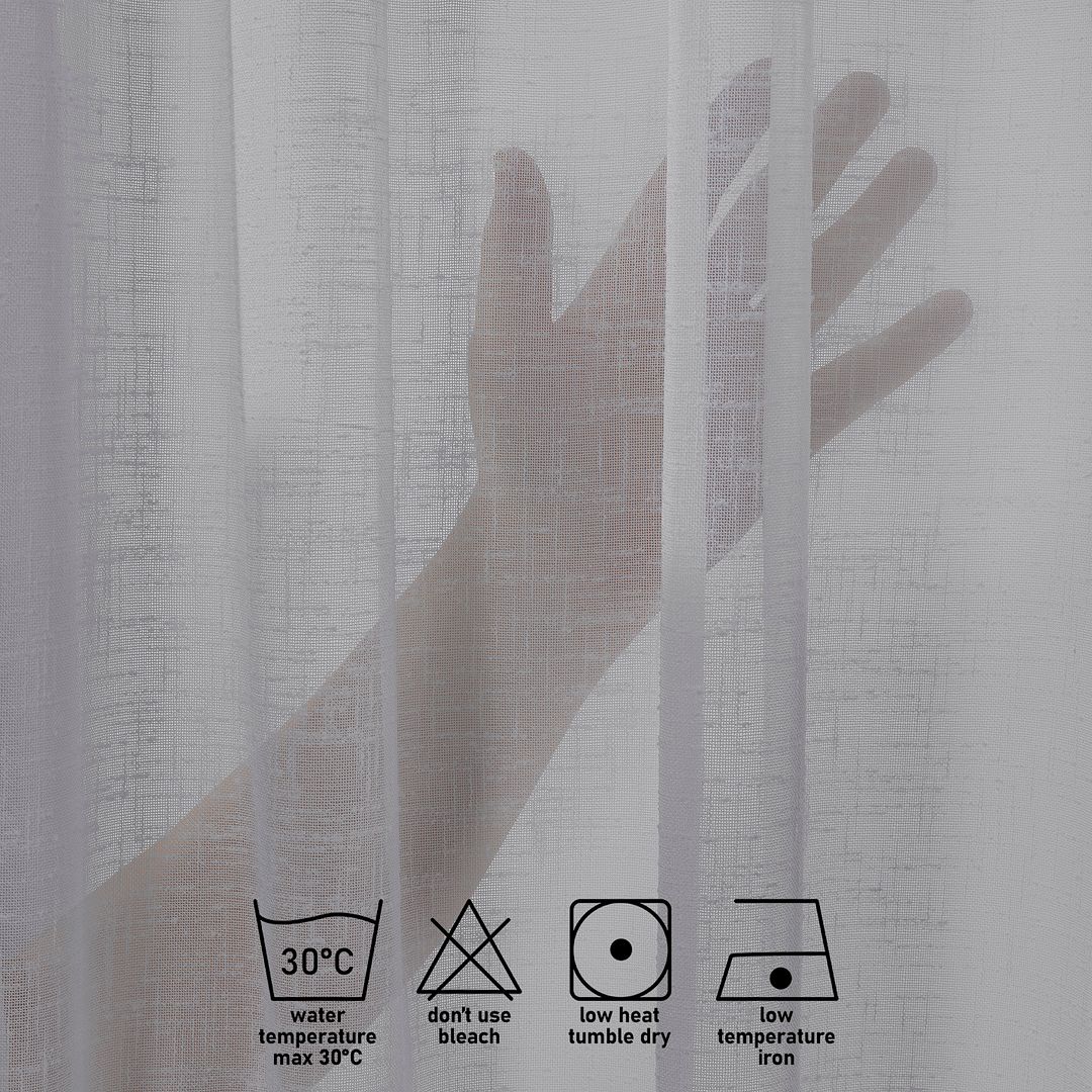 Semi Sheer Linen Curtain Single Panel - Light Grey