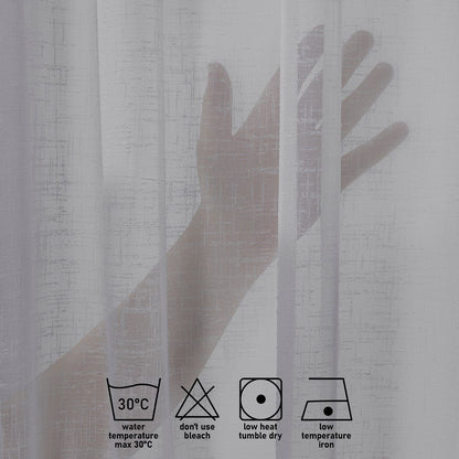Semi Sheer Linen Curtain Single Panel - Light Grey