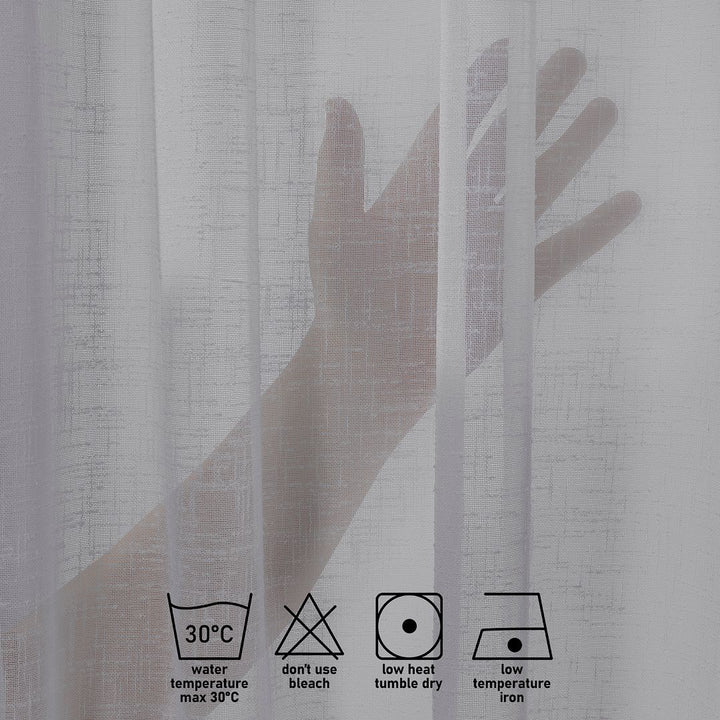 Semi Sheer Linen Curtain Single Panel - Light Grey