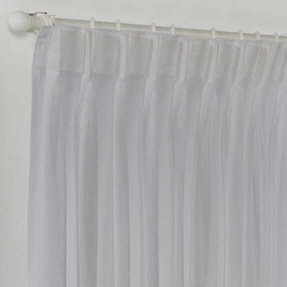 Semi Sheer Linen Pinch Pleated Curtain Single Panel - Light Grey