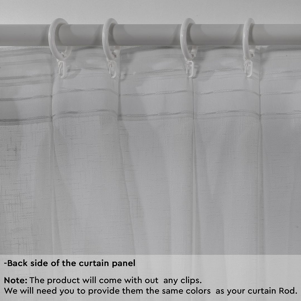 Semi Sheer Linen Pinch Pleated Curtain Single Panel - Light Grey