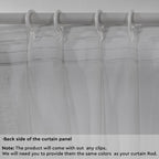 Semi Sheer Linen Pinch Pleated Curtain Single Panel - Light Grey
