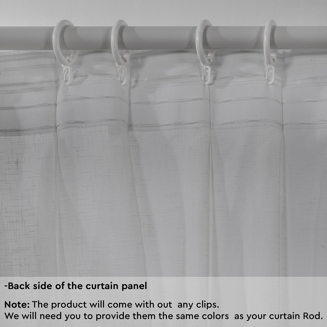 Semi Sheer Linen Pinch Pleated Curtain Single Panel - Light Grey