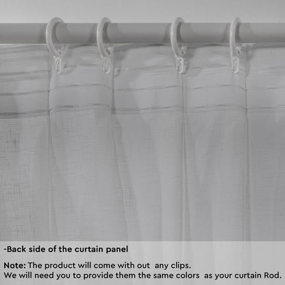 Semi Sheer Linen Pinch Pleated Curtain Single Panel - Light Grey