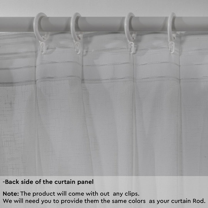 Semi Sheer Linen Pinch Pleated Curtain Single Panel - Light Grey