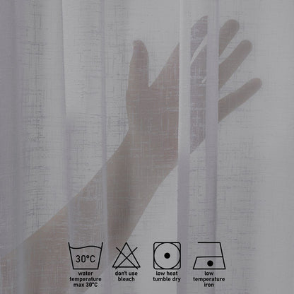 Semi Sheer Linen Curtain Single Panel - Grey