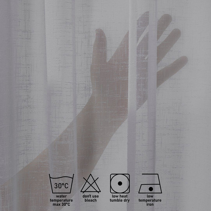 Semi Sheer Linen Curtain Single Panel - Grey