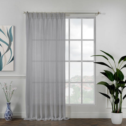 Semi sheer linen texture pinch pleated curtains, semi sheer linen look curtains, 100% polyester curtains, pinch pleat curtains, linen look drapes, light filtering curtains, decorative window panels, elegant window treatments, living room curtains, bedroom curtains, dining room curtains, nursery curtains, custom size curtains, custom drapes, privacy curtains, modern home decor, textured curtains, farmhouse curtains, stylish curtain panels, home furnishings