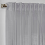 Semi Sheer Linen Curtain Single Panel - Grey