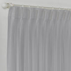 Semi Sheer Linen Pinch Pleated Curtain Single Panel - Grey