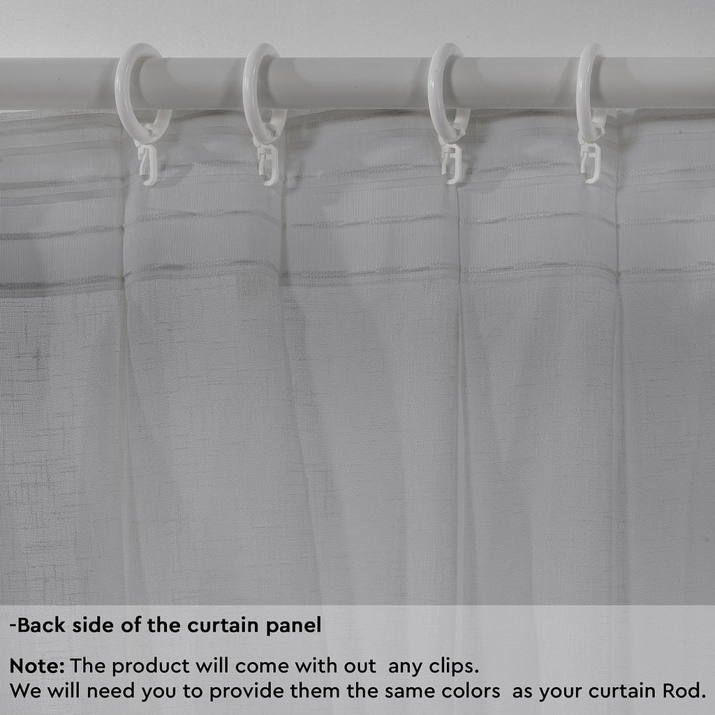 Semi Sheer Linen Pinch Pleated Curtain Single Panel - Grey