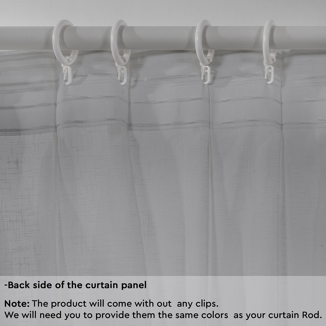 Semi Sheer Linen Pinch Pleated Curtain Single Panel - Grey