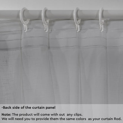 Semi Sheer Linen Pinch Pleated Curtain Single Panel - Grey