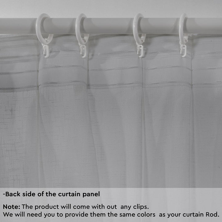 Semi Sheer Linen Pinch Pleated Curtain Single Panel - Grey