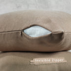 Linen Texture Cushion Covers Set of 2 Hidden Zipper - Barley