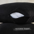 Decorative Cushion Covers Set of 2 Hidden Zipper - Black